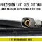Premium 6 Foot Nylon Braided Airbrush Hose - Standard 1/8" and Non-Standard 1/4" BSP Adapter Fitting Connectors (Please note one end is 1/4" fitting and is not standard)